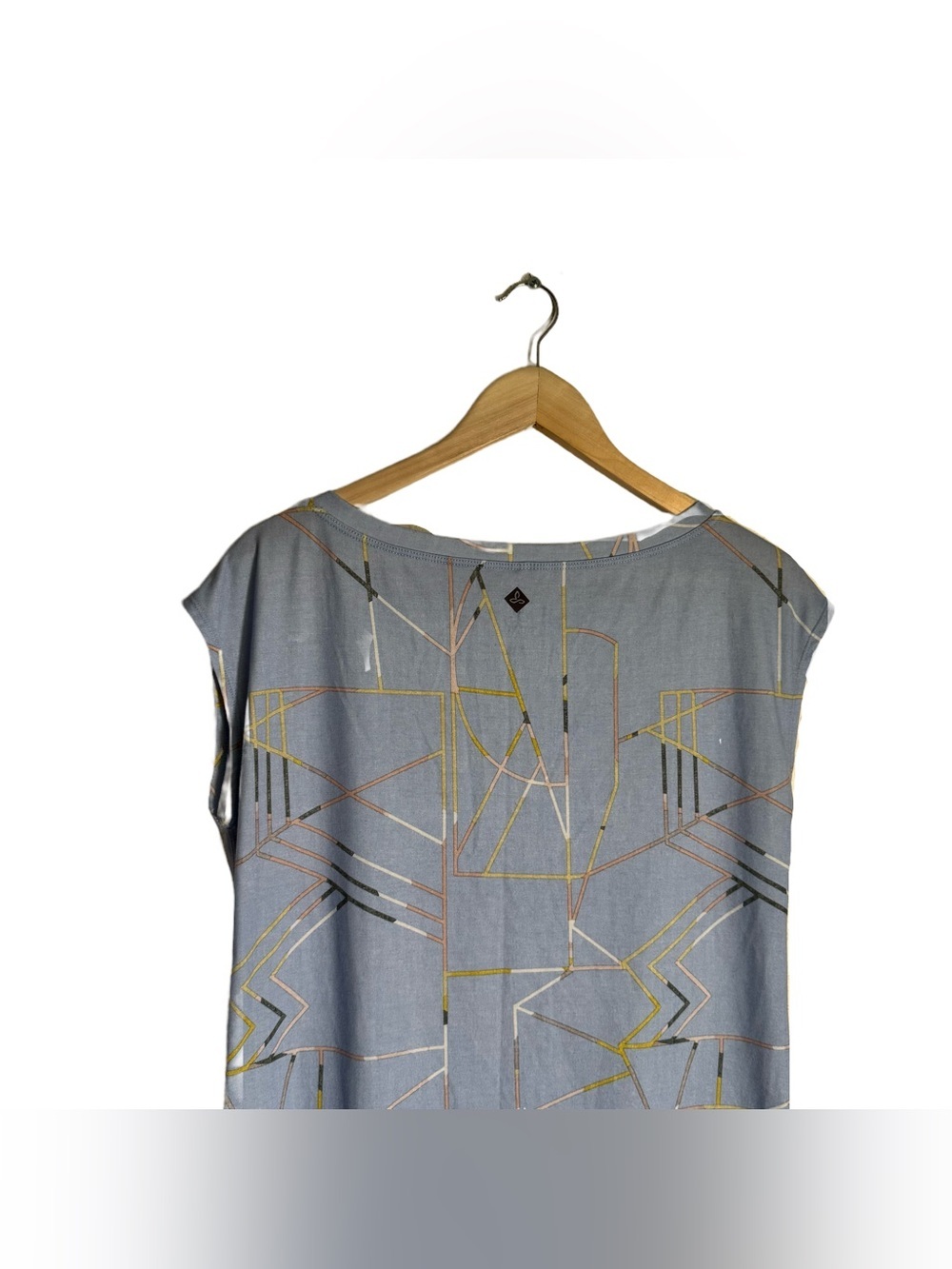 Prana Sanna Dress Women's Small Sleeveless Shift Blue Geometric Beach Travel - Picture 5 of 6